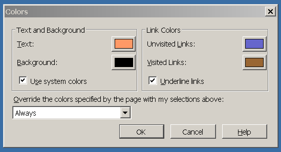 How to change background color and text color in Firefox - Options - Colors