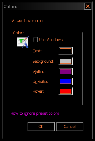 How to change background color and text color in Internet Explorer - Internet Options - Colors