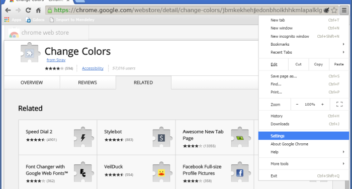 How to change Google Chrome background color and text color - Settings