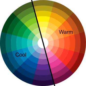 Eye strain headache screen glare-Color wheel Cool v Warm