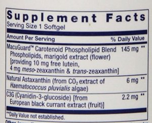 Lutein-zeaxanthin-meso-zeaxanthin eye supplement_Life Extension MacuGuard_Supplement Facts