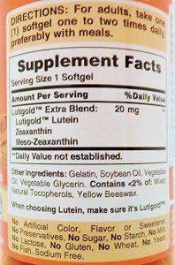 Lutein-zeaxanthin-meso-zeaxanthin eye supplement_Puritans Pride Lutigold_Supplement facts