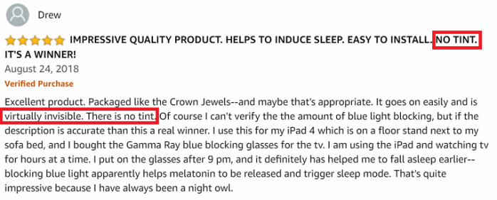 Cyxus Best blue light screen protector Amazon Review