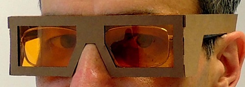 Bluelight filter test kit - over glasses